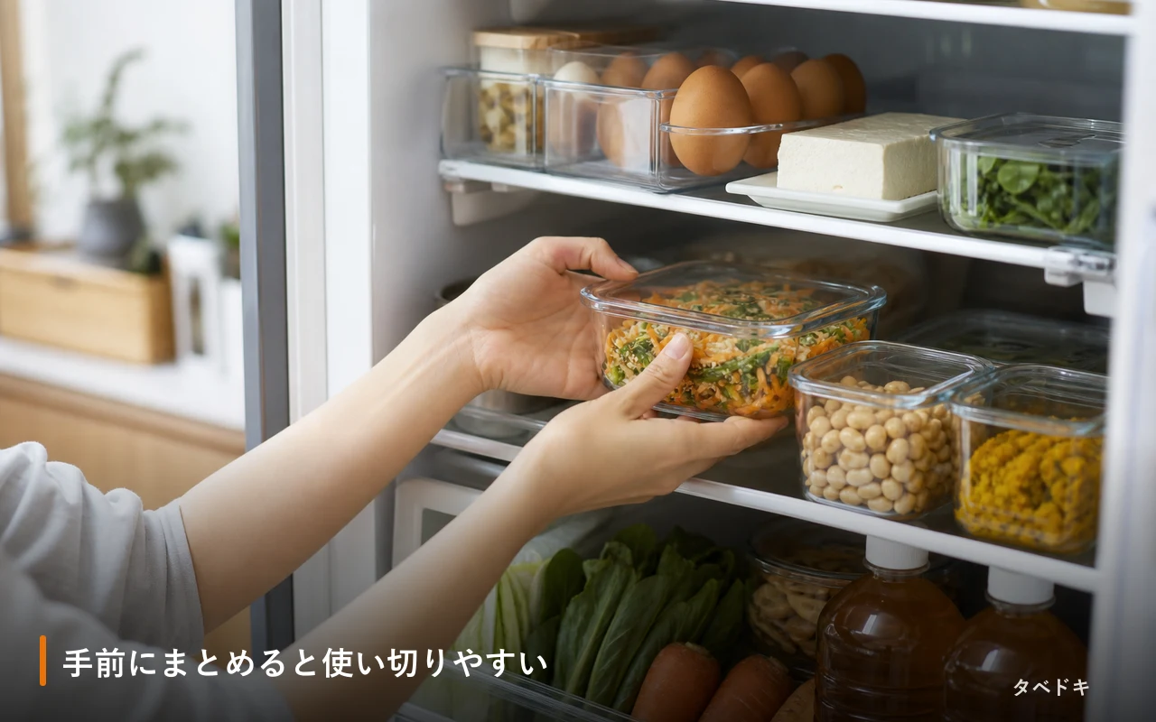 手前にまとめると使い切りやすい