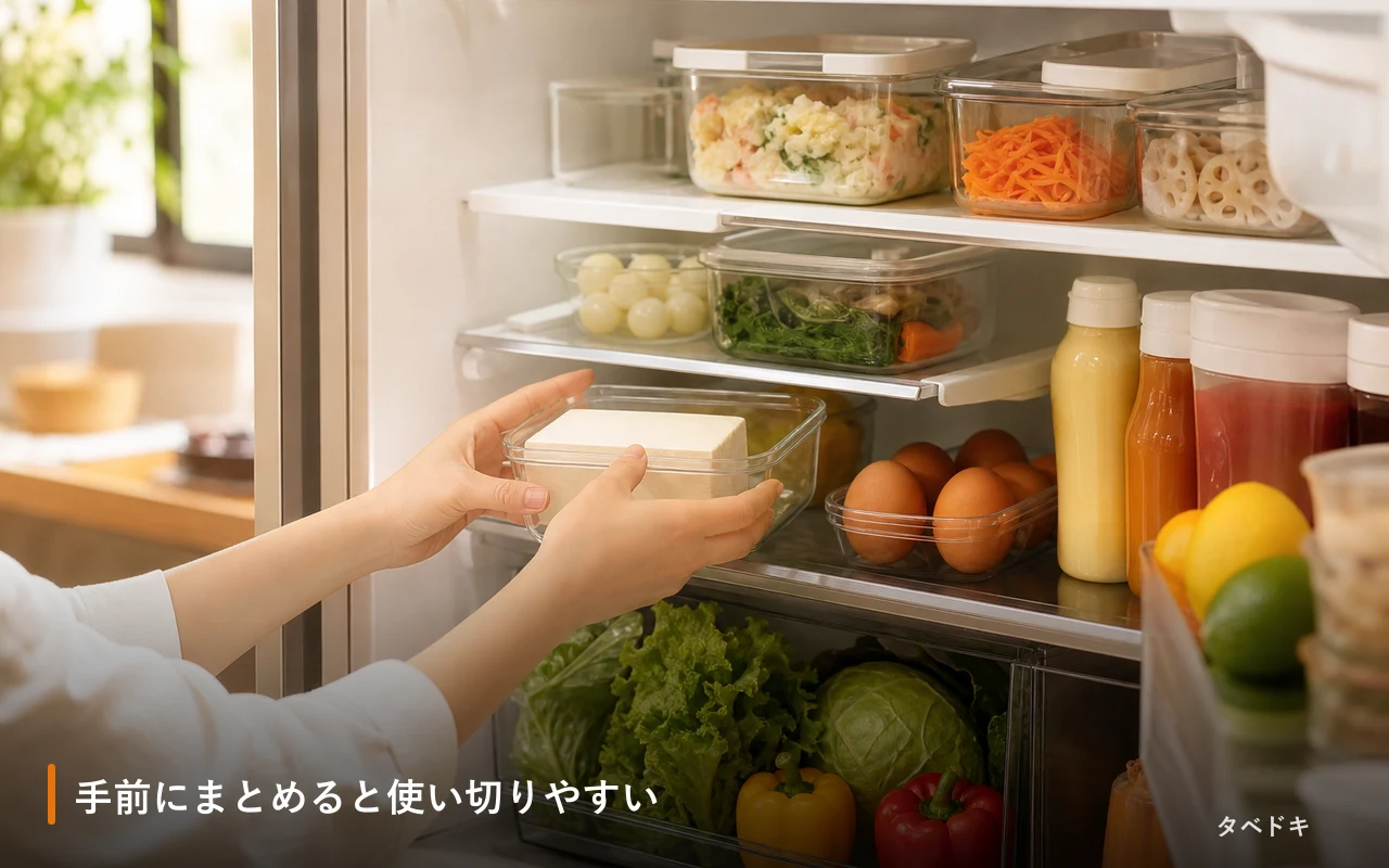 手前にまとめると使い切りやすい
