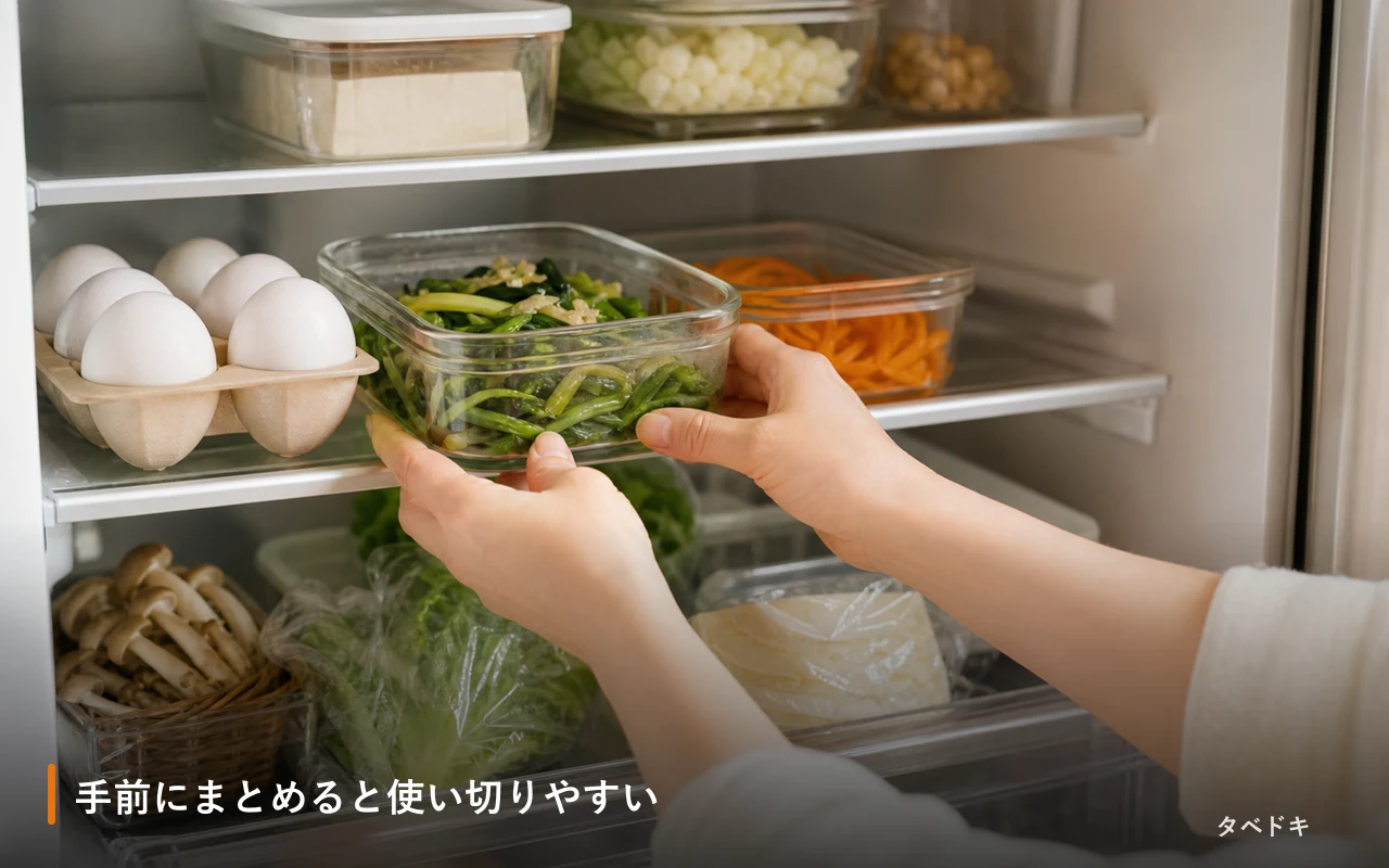 手前にまとめると使い切りやすい