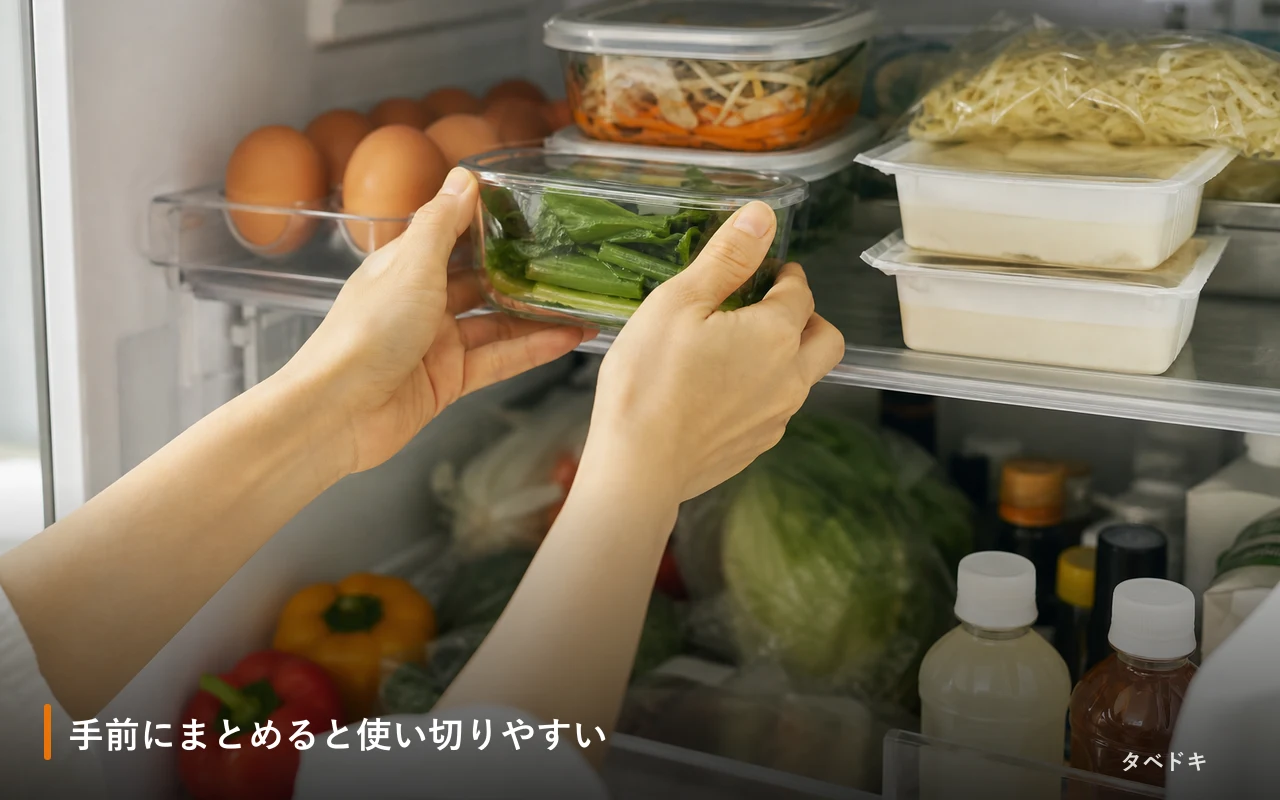 手前にまとめると使い切りやすい