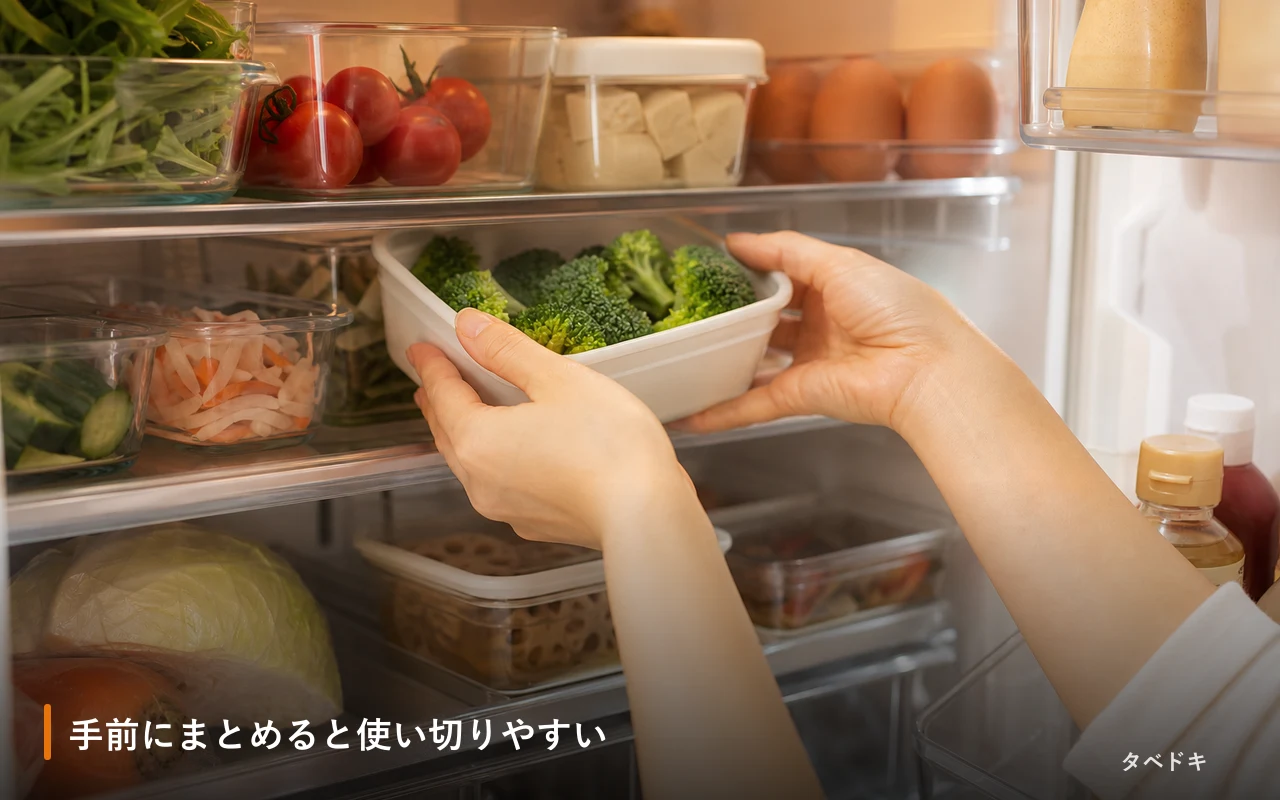 手前にまとめると使い切りやすい