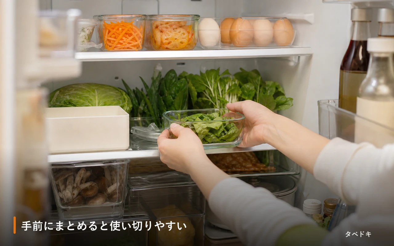 手前にまとめると使い切りやすい