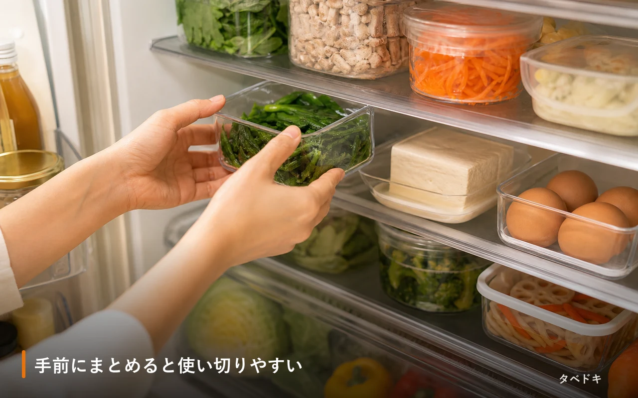 手前にまとめると使い切りやすい