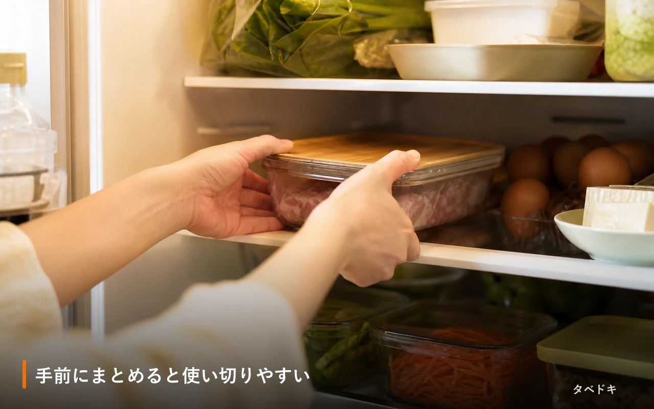手前にまとめると使い切りやすい