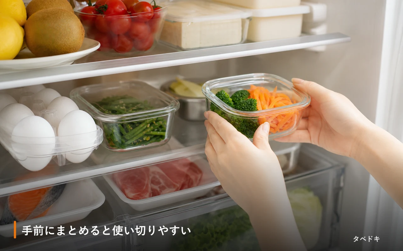 手前にまとめると使い切りやすい