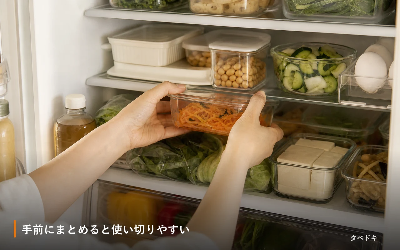 手前にまとめると使い切りやすい