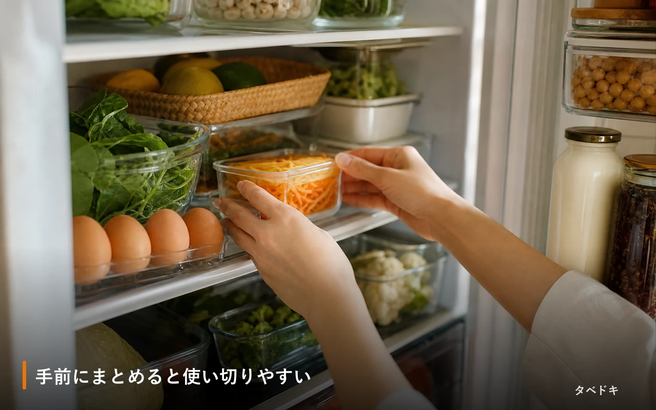 手前にまとめると使い切りやすい