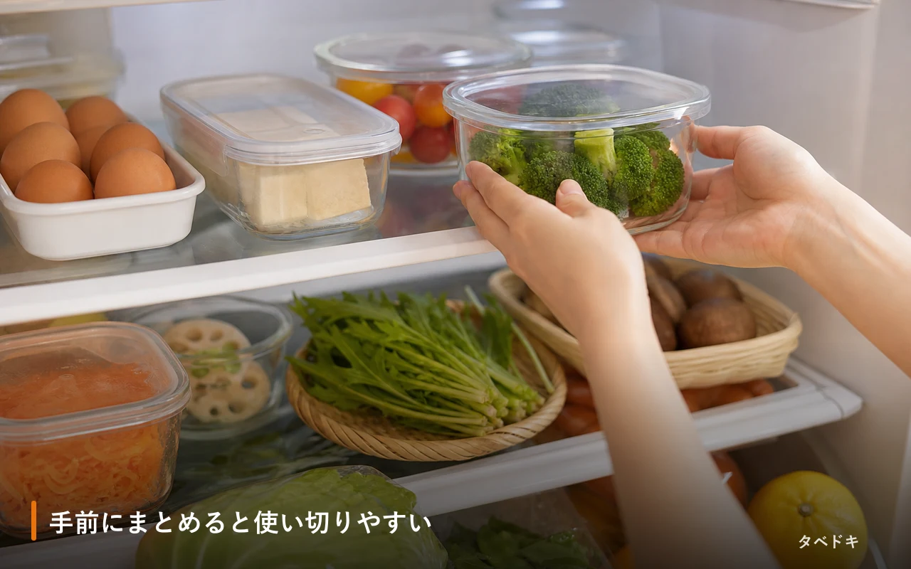 手前にまとめると使い切りやすい