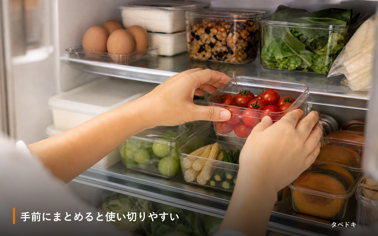 手前にまとめると使い切りやすい