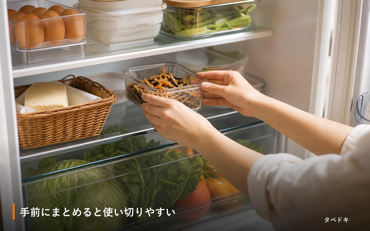 手前にまとめると使い切りやすい