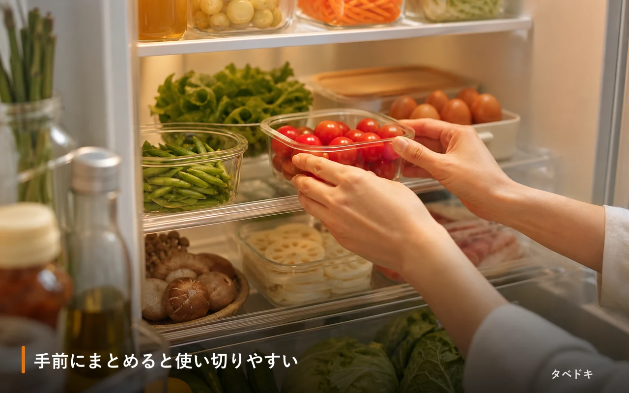 手前にまとめると使い切りやすい