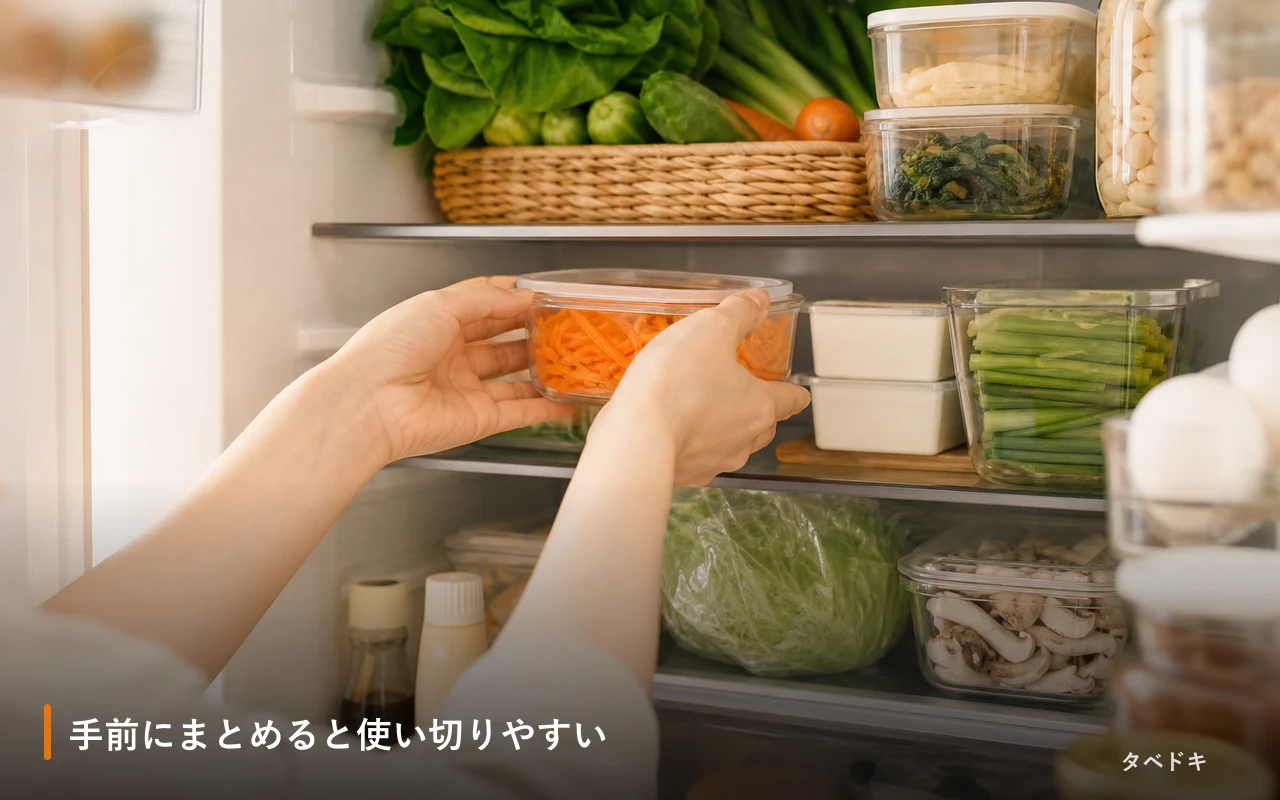 手前にまとめると使い切りやすい