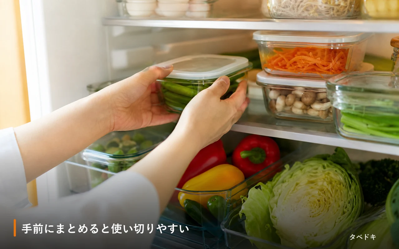 手前にまとめると使い切りやすい