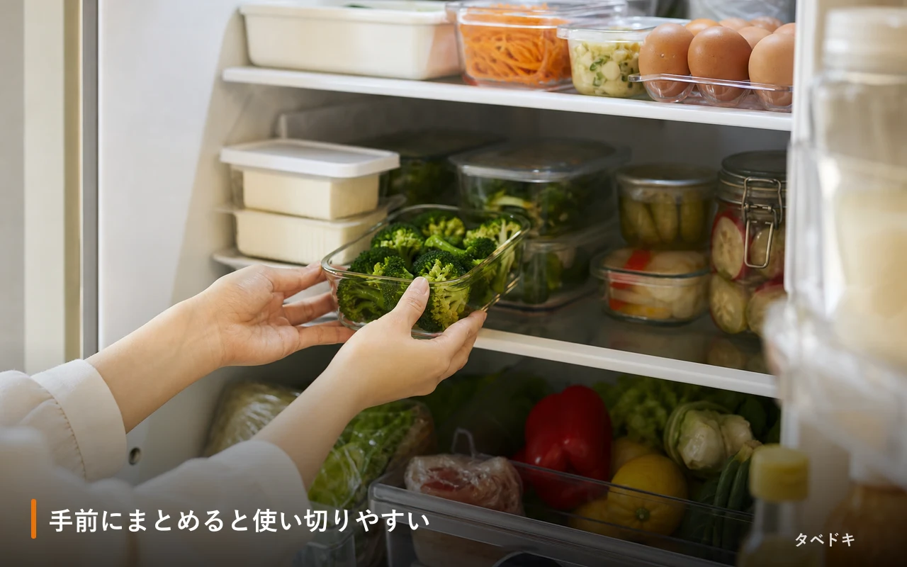 手前にまとめると使い切りやすい