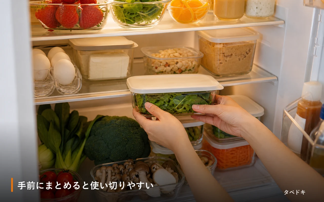 手前にまとめると使い切りやすい