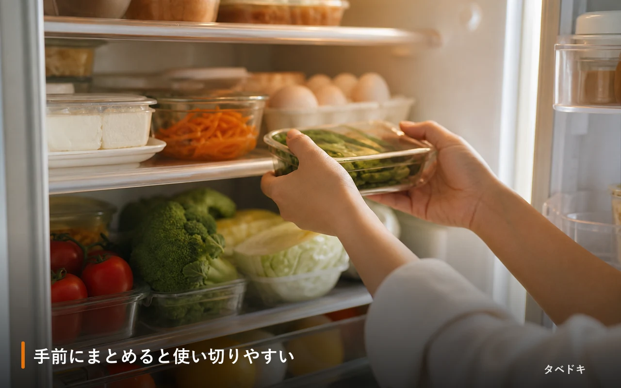 手前にまとめると使い切りやすい