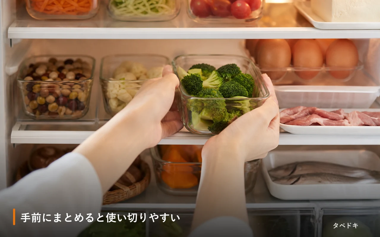 手前にまとめると使い切りやすい