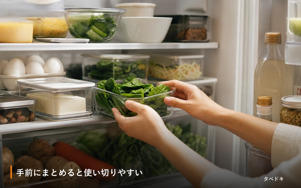 手前にまとめると使い切りやすい