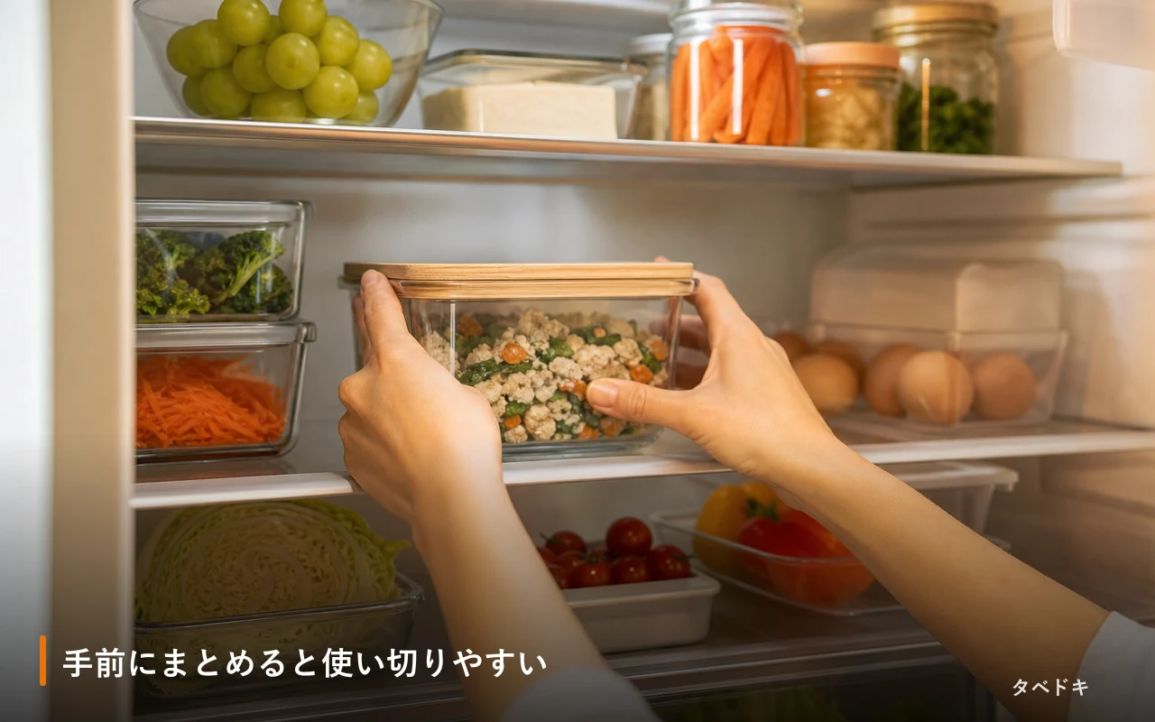 手前にまとめると使い切りやすい
