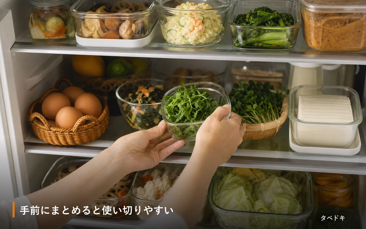 手前にまとめると使い切りやすい