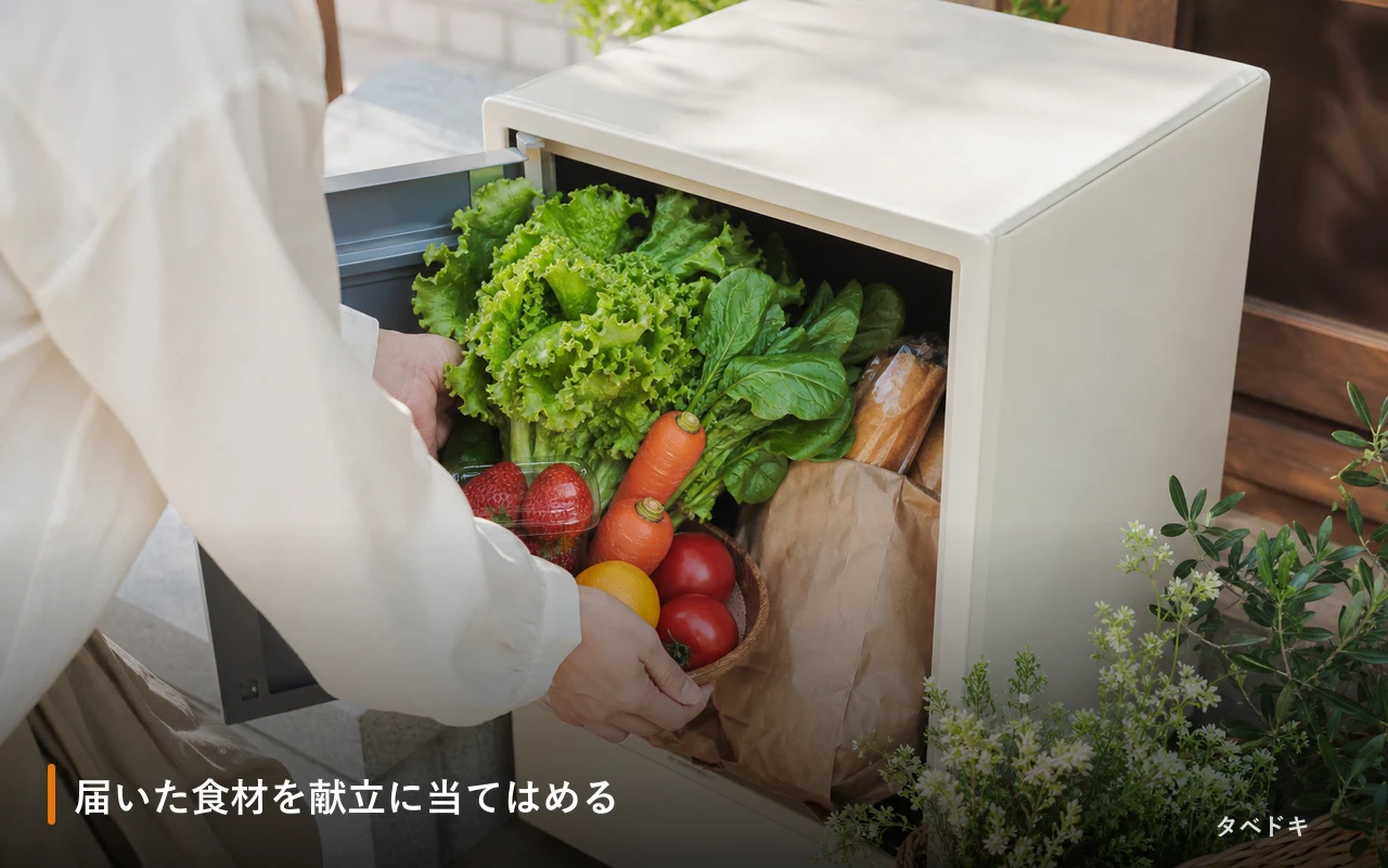 届いた食材を献立に当てはめる
