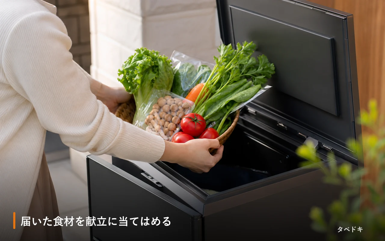 届いた食材を献立に当てはめる