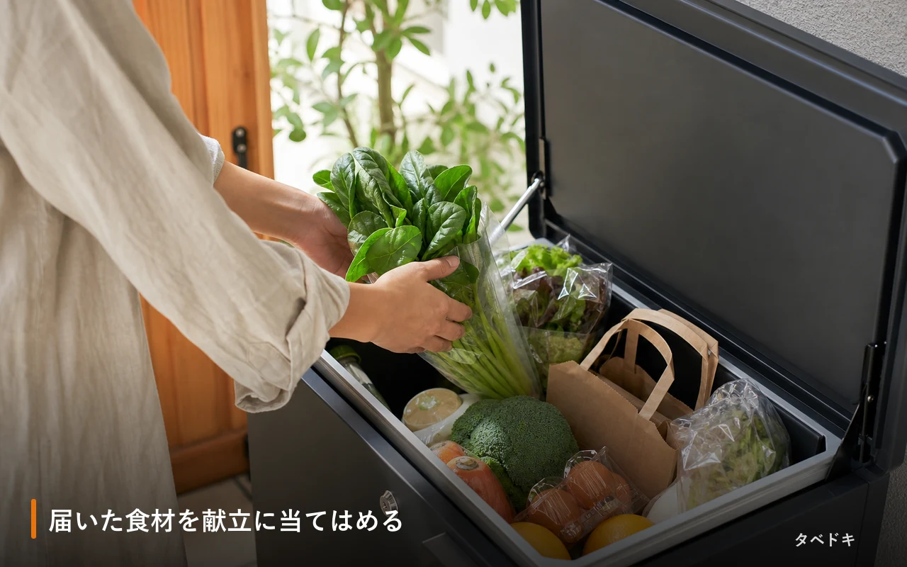 届いた食材を献立に当てはめる