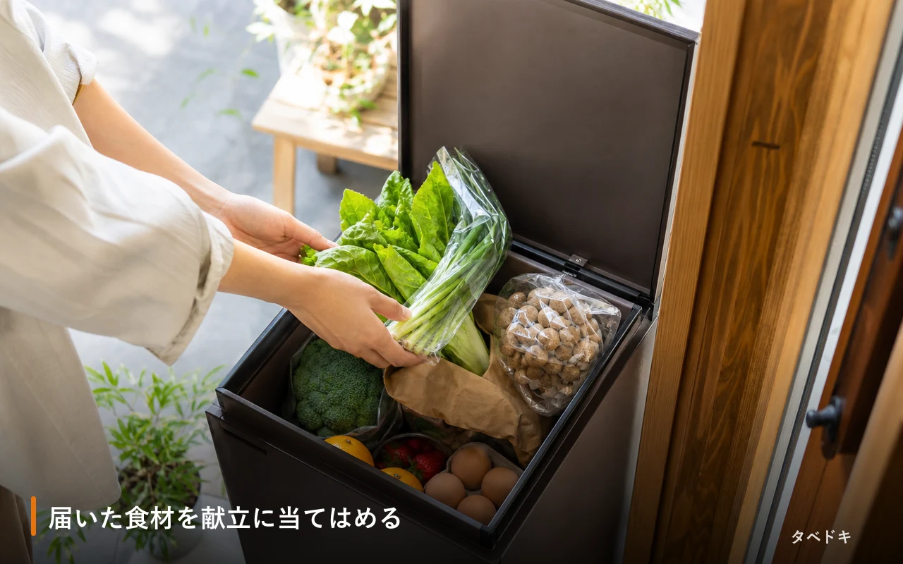 届いた食材を献立に当てはめる