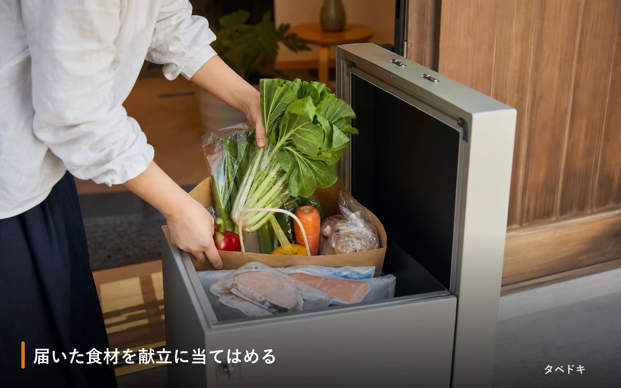 届いた食材を献立に当てはめる