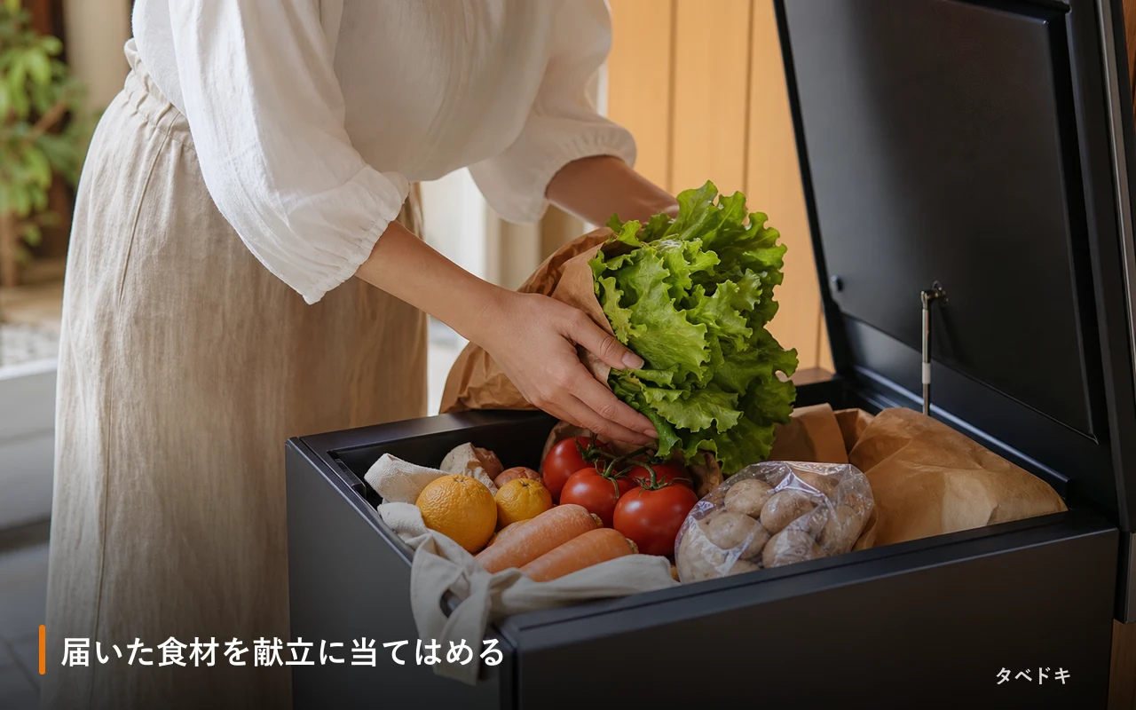 届いた食材を献立に当てはめる