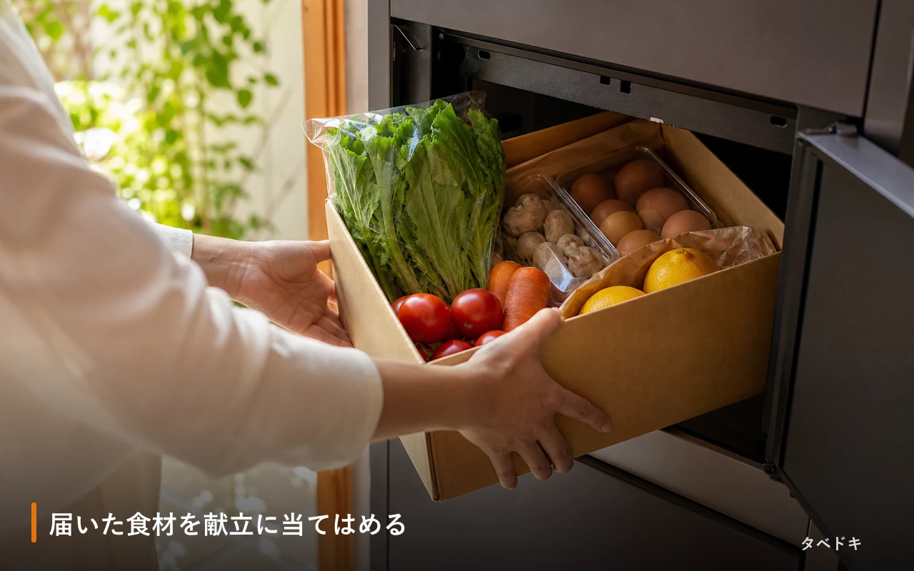 届いた食材を献立に当てはめる