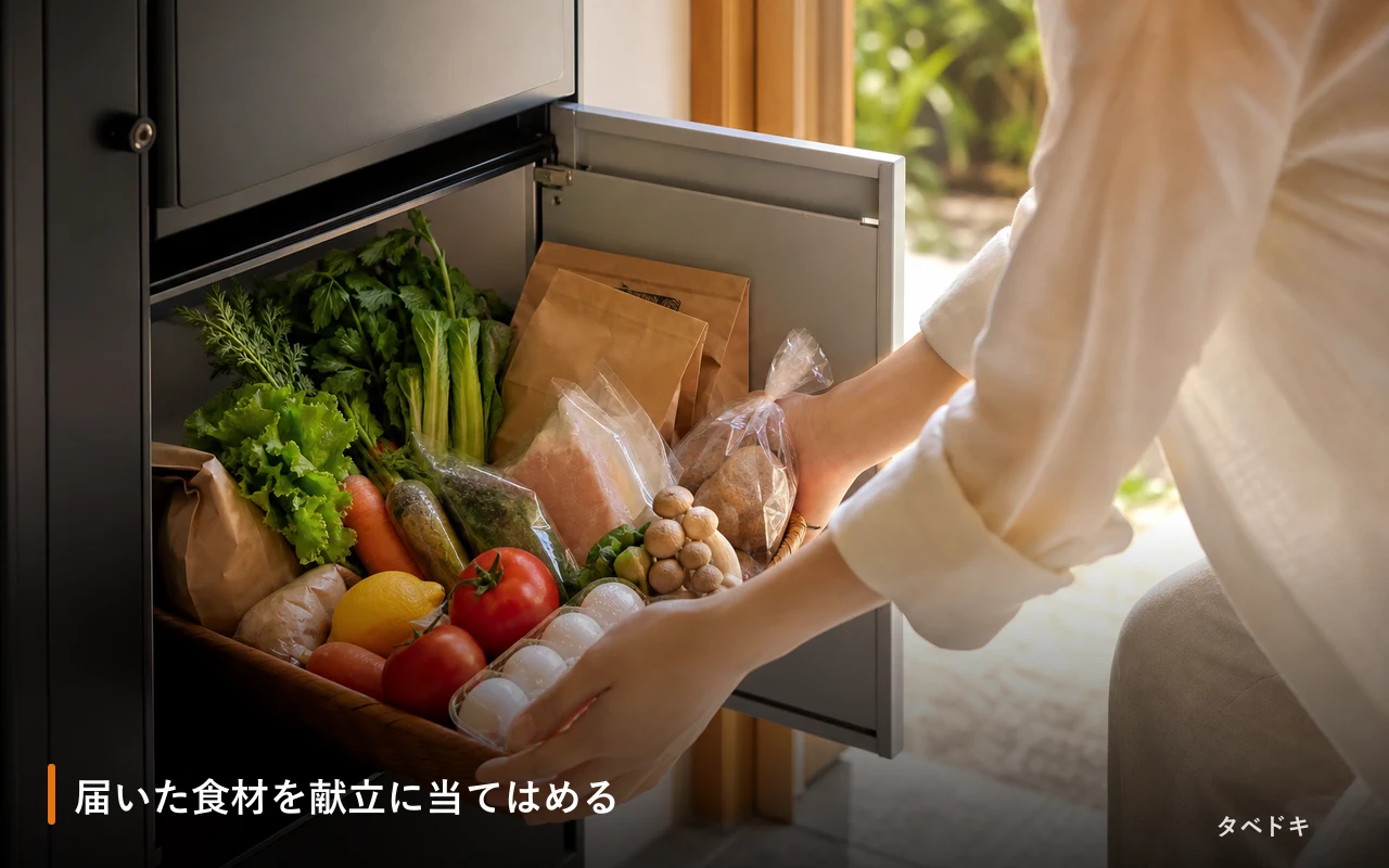 届いた食材を献立に当てはめる