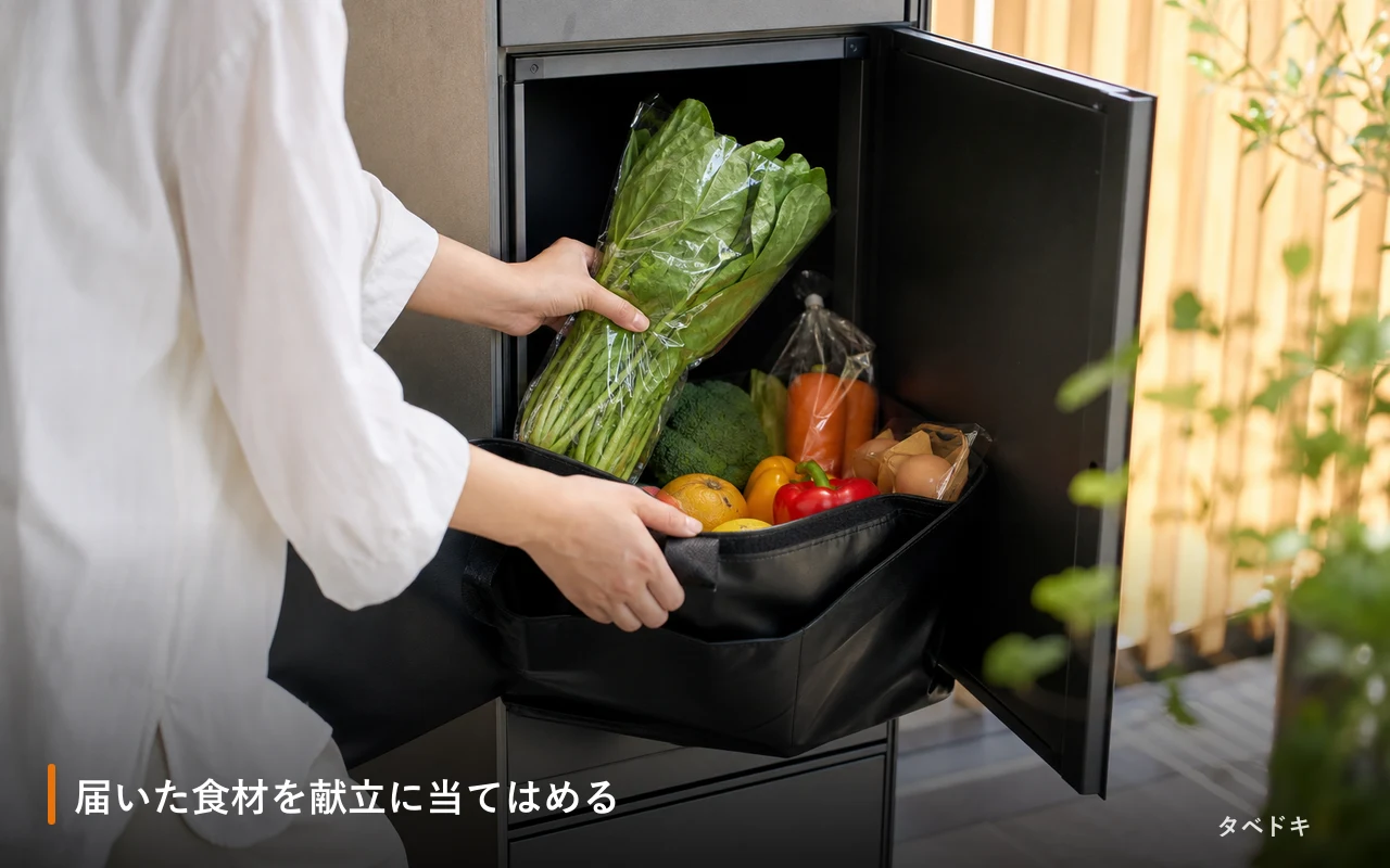 届いた食材を献立に当てはめる