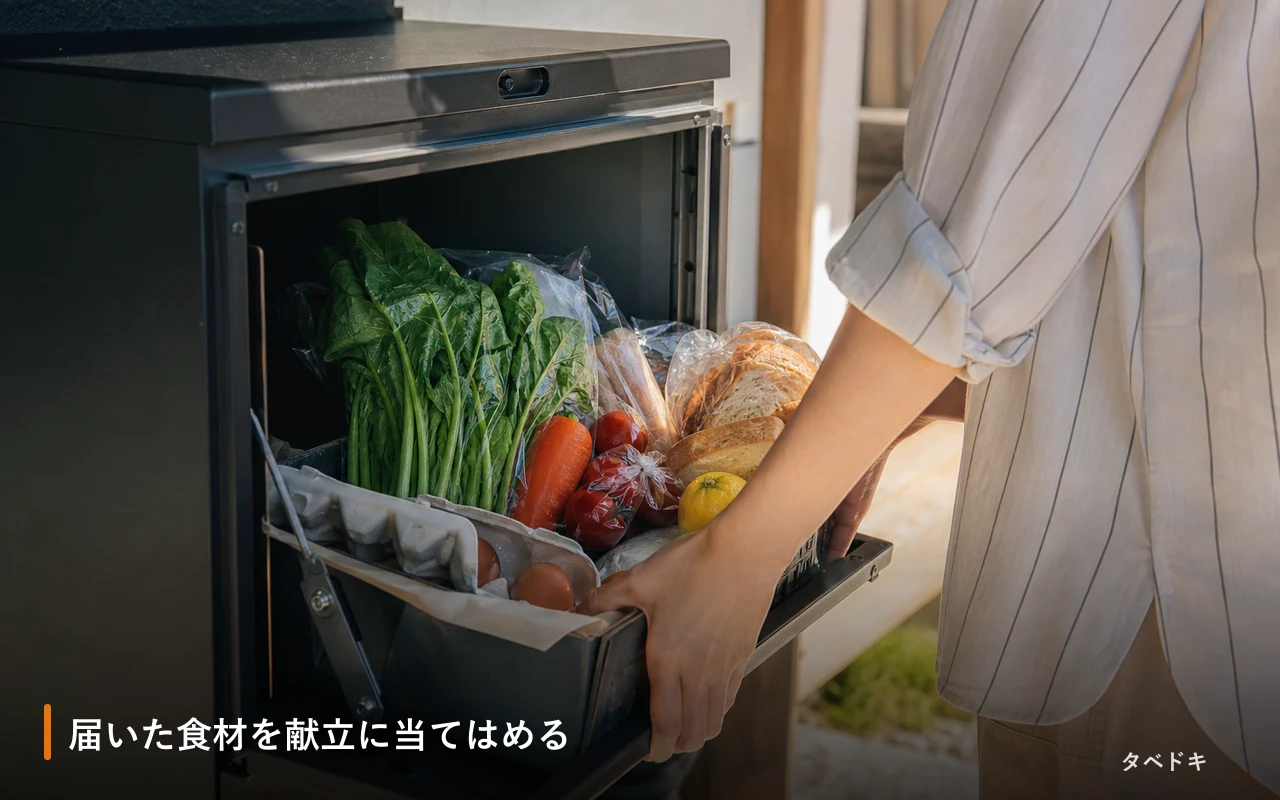 届いた食材を献立に当てはめる