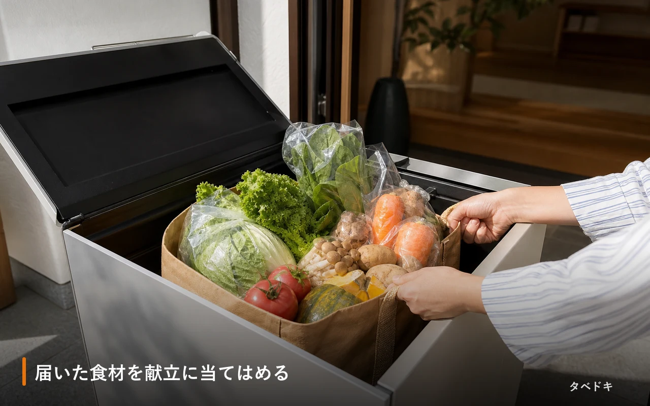 届いた食材を献立に当てはめる