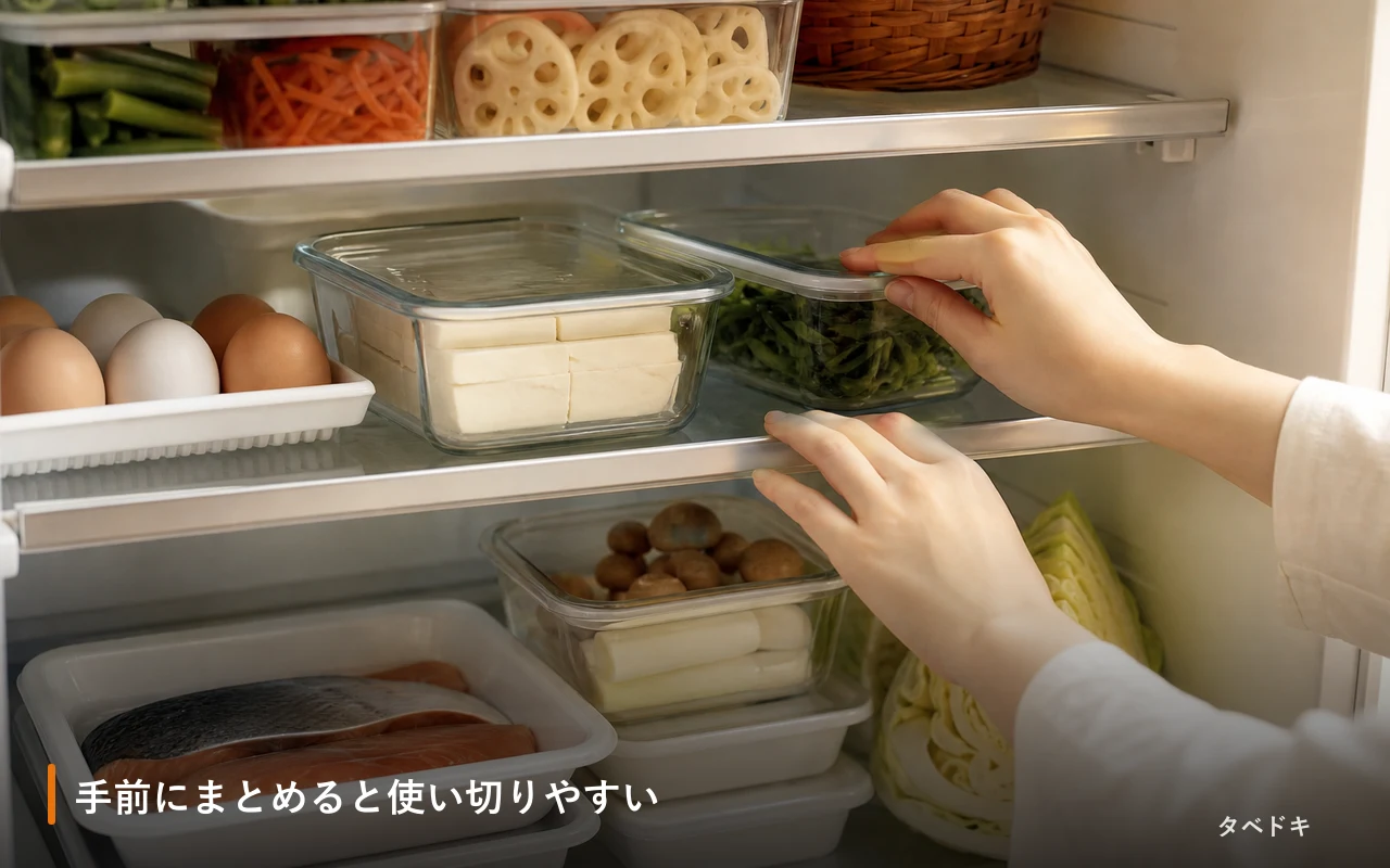 手前にまとめると使い切りやすい
