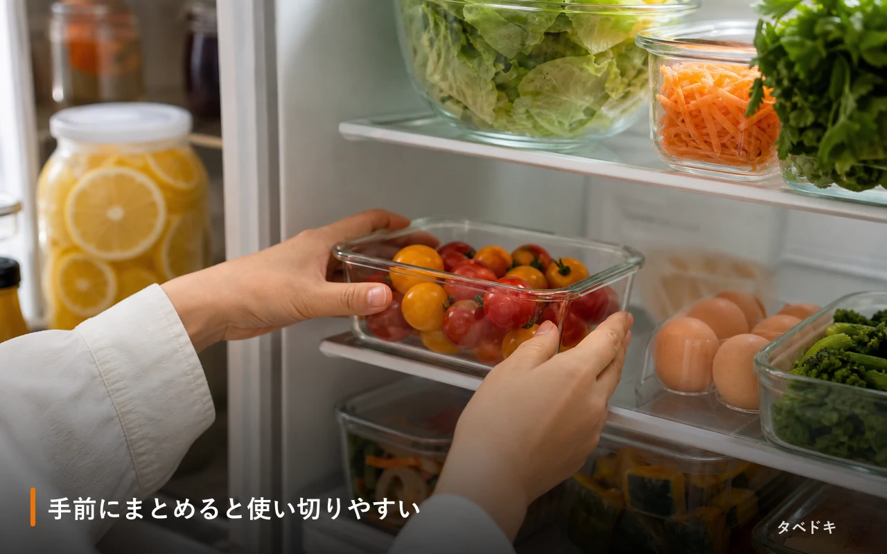 手前にまとめると使い切りやすい