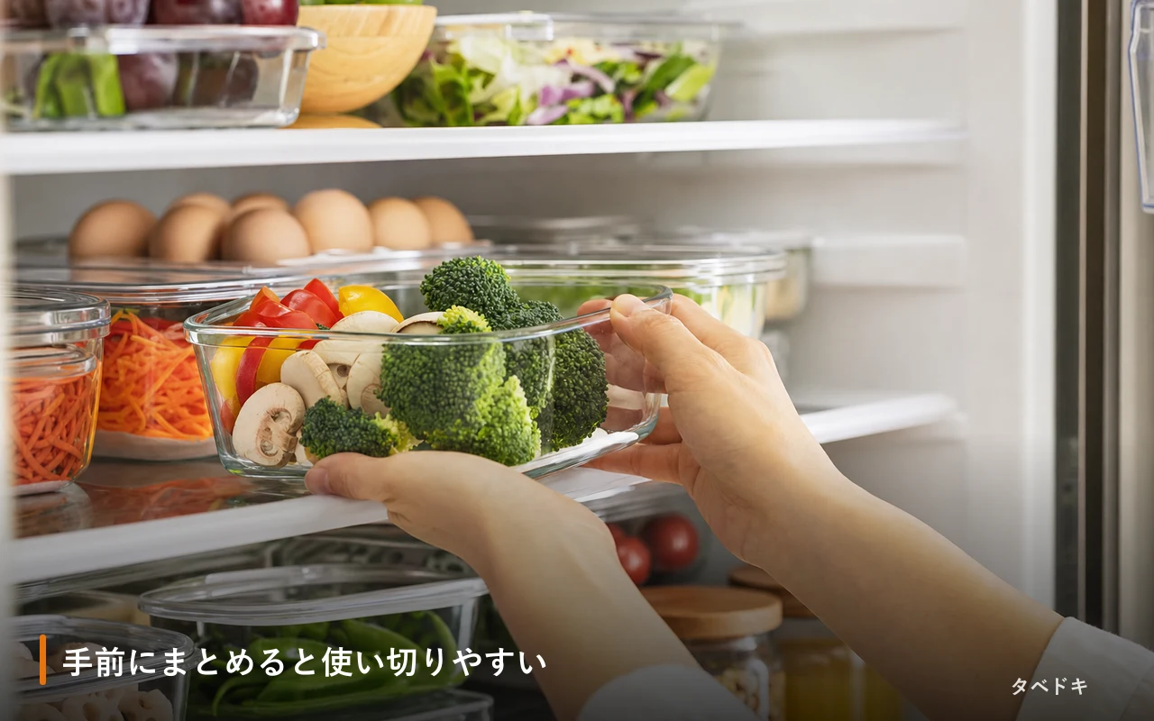 手前にまとめると使い切りやすい