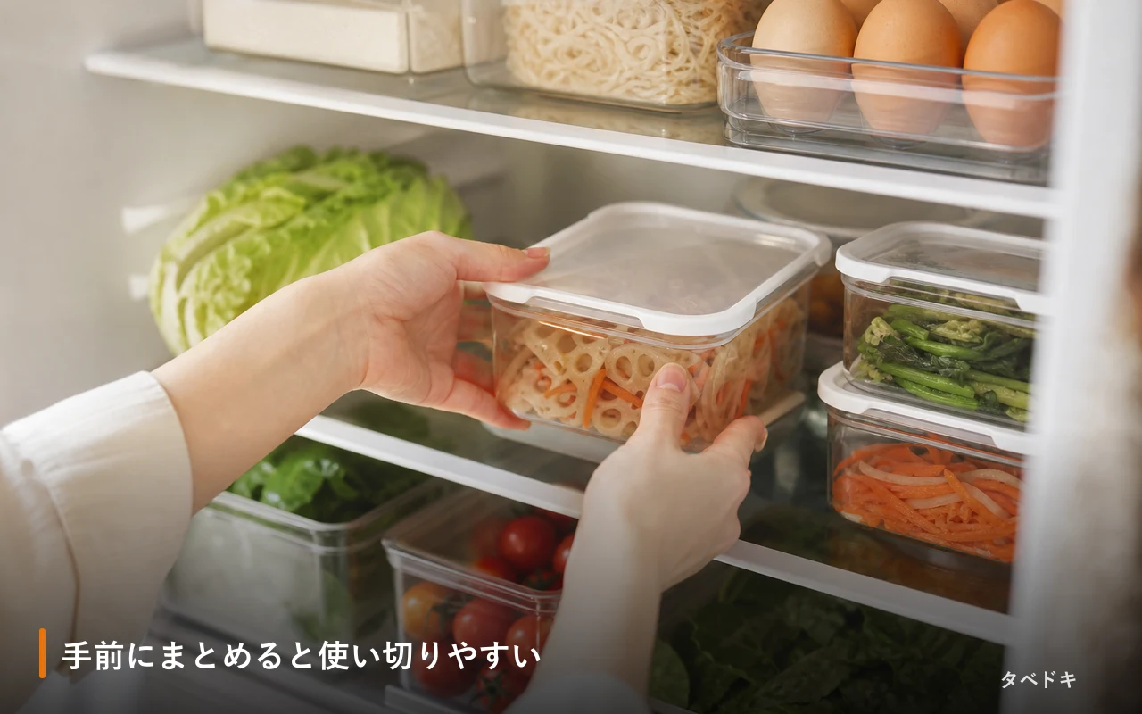 手前にまとめると使い切りやすい