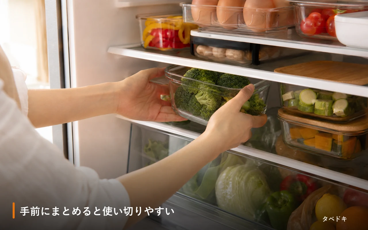手前にまとめると使い切りやすい