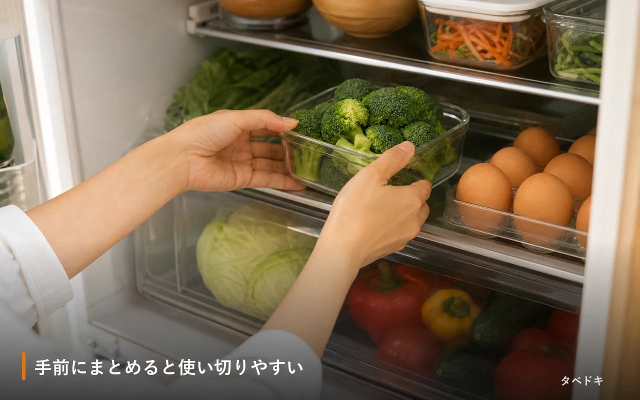 手前にまとめると使い切りやすい
