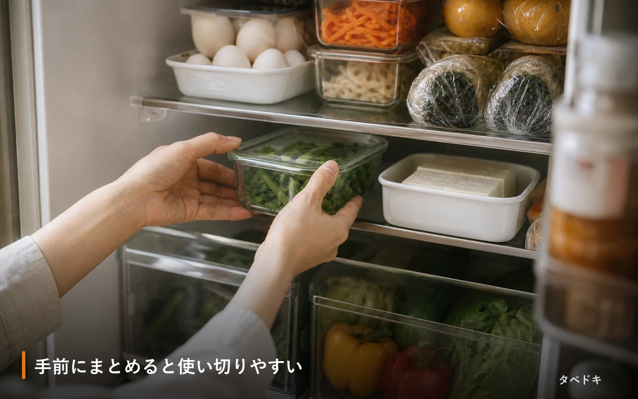 手前にまとめると使い切りやすい