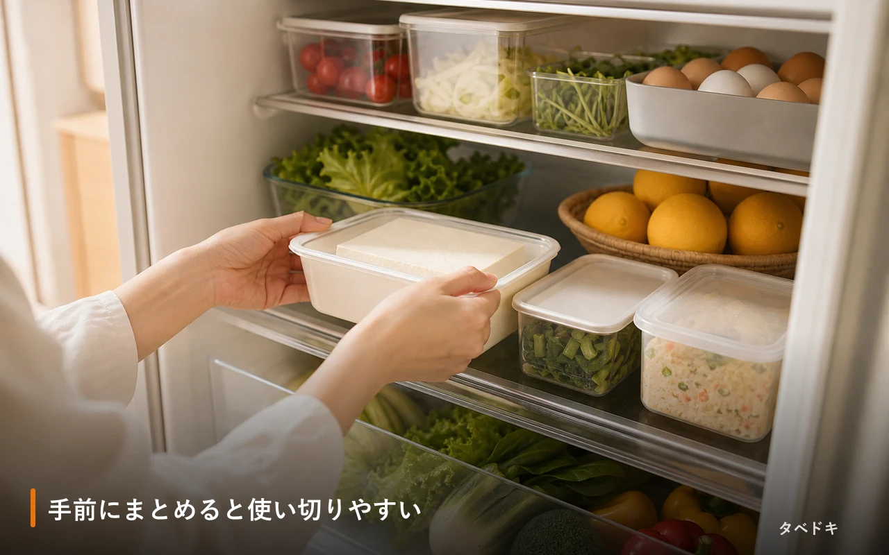 手前にまとめると使い切りやすい