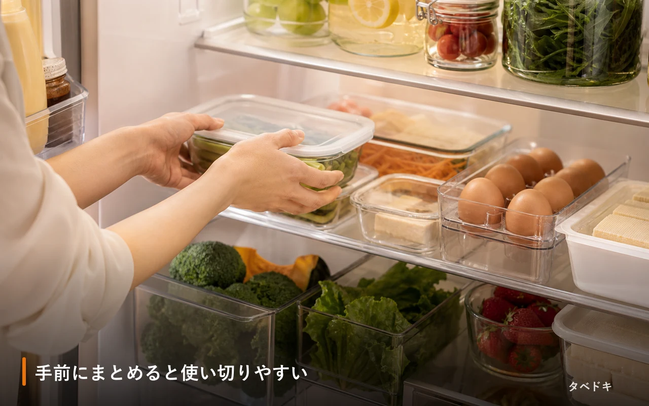 手前にまとめると使い切りやすい