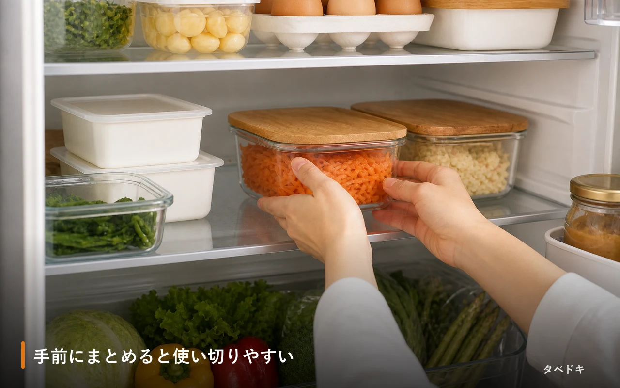手前にまとめると使い切りやすい