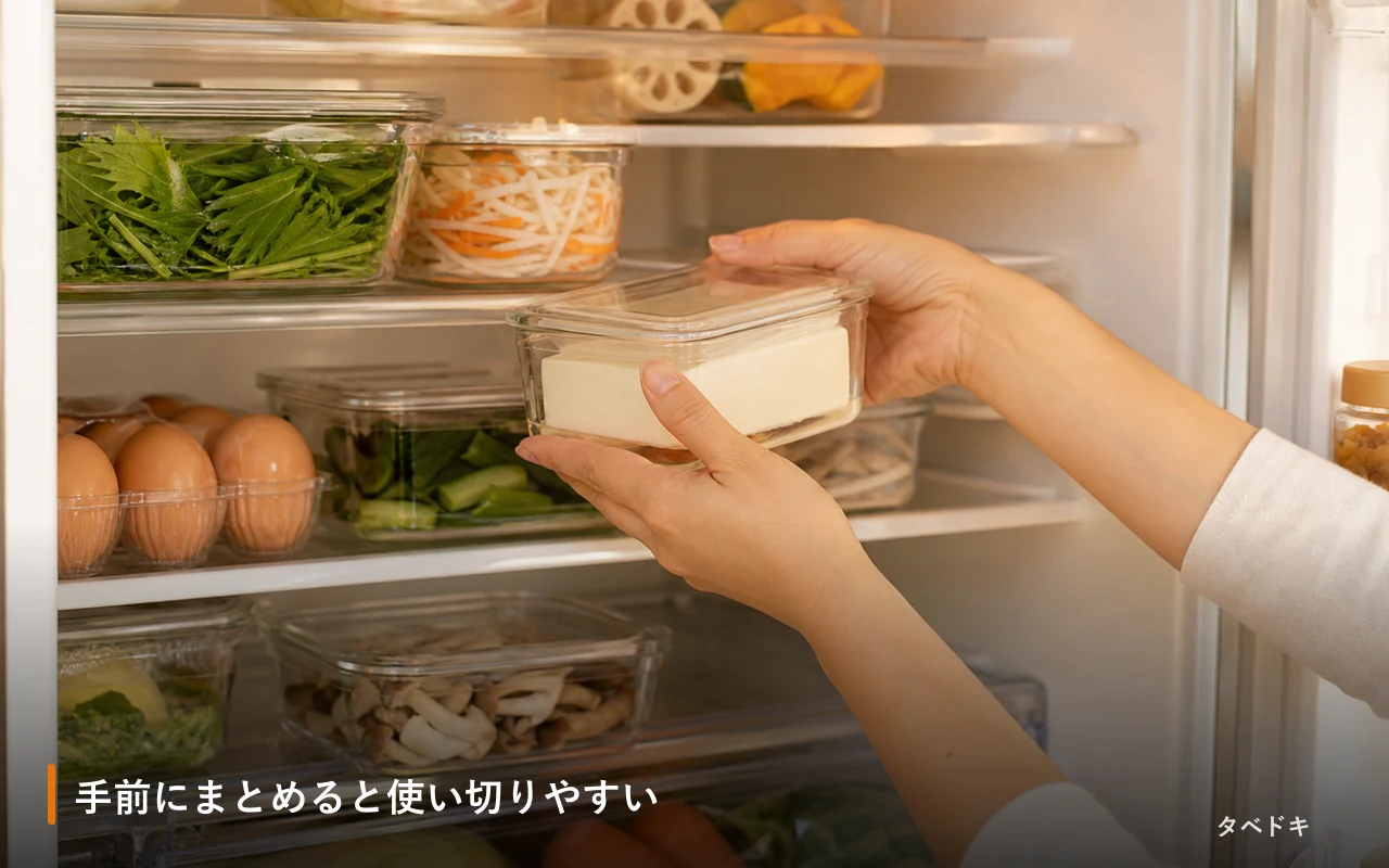 手前にまとめると使い切りやすい