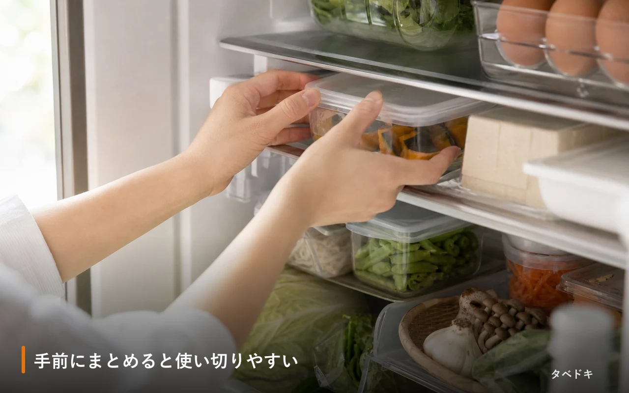 手前にまとめると使い切りやすい