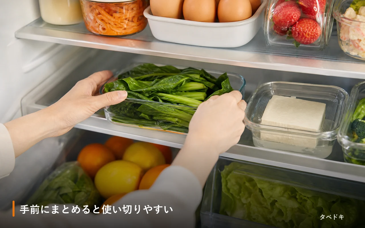手前にまとめると使い切りやすい