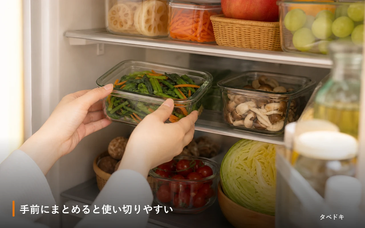 手前にまとめると使い切りやすい