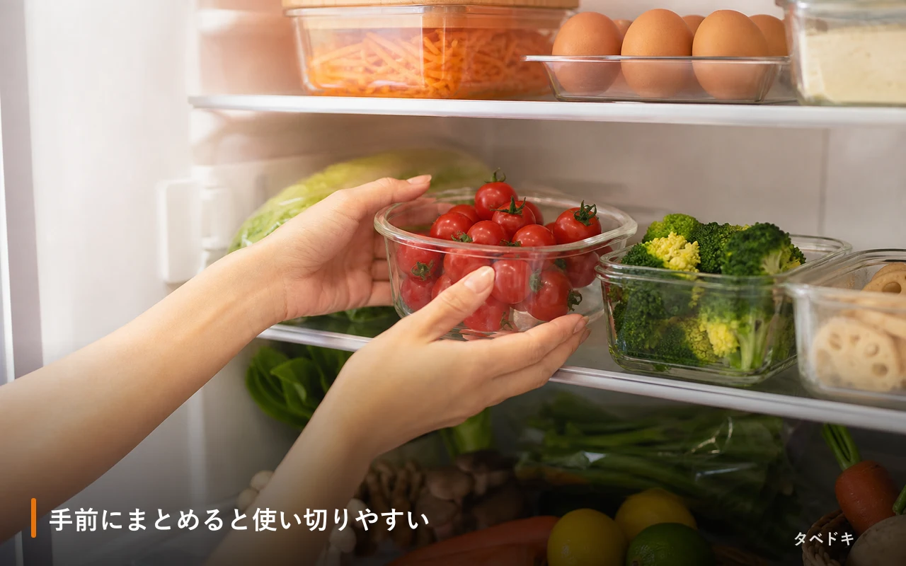 手前にまとめると使い切りやすい